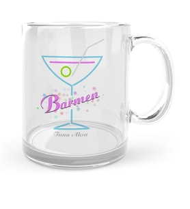 BK Gift Kişiye Özel Mesleki Barmen Cam Kupa Bardak  2