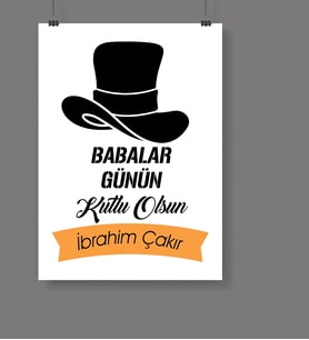 BK Gift Kişiye Özel Babalar Günü Temalı Afiş Poster  50x70 Cm 24647