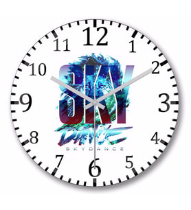 Sky  Dance   Duvar Saati Bombeli Gercek Cam