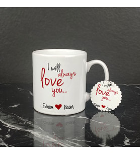 I Will Always Love You Kupa Bardak ve Anahtarlık Set