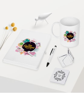 BK Gift Kişiye Özel Sınıf Öğretmeni Temalı Beyaz Defter Kalem Kupa Ayna Seti - 4