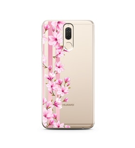 Transparan Çiçek Tasarımlı Süper Şeffaf Silikon Telefon Kılıfı Huawei Mate 10 Li