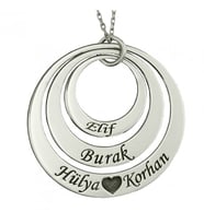 Kişiye Özel Halka Gümüş Kolye (Gümüş)