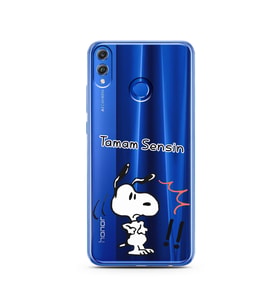 Snoopy Tasarımlı Süper Şeffaf Silikon Telefon Kılıfı Huawei Honor 8X 