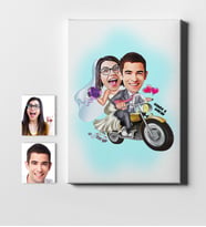 BK Gift Kişiye Özel Evleniyoruz Karikatür Kanvas Tablo 50x70cm 8