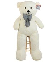 125 cm Papyonlu Şaşkın Pelüş Ayıcık (Krem)