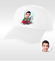 BK Gift Kişiye Özel Bay Balıkçı Karikatür Beyaz Şapka  1