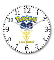 Pokemon Go Team İnstinct Duvar Saati Bombeli Gercek Cam