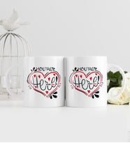 BK Gift Kişiye Özel İkili Sevgililer Günü Temalı Beyaz Kupa Bardak - 83