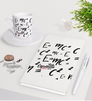 BK Gift Kişiye Özel Fizik Öğretmeni Beyaz Defter Kalem Türk Kahvesi Fincanı Seti-3 (Model 1)