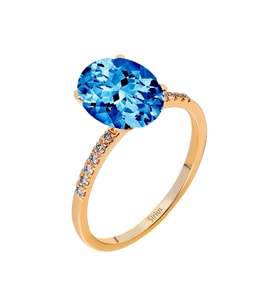 Sirius Pırlanta ve London Blue Topaz Taşlı Yüzük 0702R0012