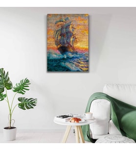 Amiral Gemisi Canvas Tablo (50X70) (Acı Kahve)
