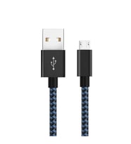 Diwu Micro USB Örgülü Yüksek Hızlı Şarj Kablosu Mavi