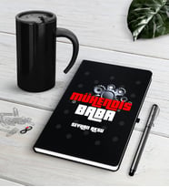 BK Gift Kişiye Özel Mühendis Baba Siyah Defter Kalem Termos Mug Seti-1 (Model 1)