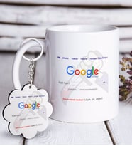 BK Gift Kişiye Özel Google Katil Kim Beyaz Kupa ve Anahtarlık Hediye Seti (Model 1)