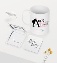 BK Gift Kişiye Özel Anne Demek Sevgi Demek Beyaz Kupa Ayna Seti (Model 1)