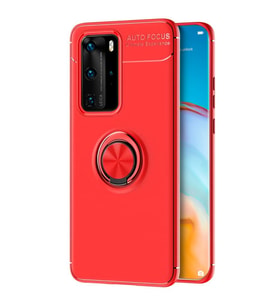Microsonic Huawei P40 Pro Kılıf Kickstand Ring Holder Kırmızı