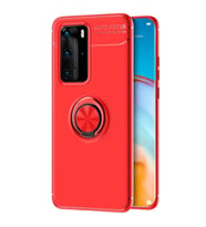 Microsonic Huawei P40 Pro Kılıf Kickstand Ring Holder Kırmızı