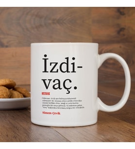 Lügatçe İzdivaç İsme Özel Kupa