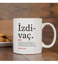 Lügatçe İzdivaç İsme Özel Kupa