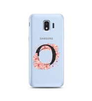 Pembe Çiçekli Harf Tasarım Süper Şeffaf Silikon Telefon Kılıfı Samsung J2 Pro (2
