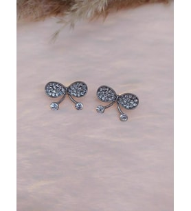 Hdmarketim Kelebek Swarovski Taşlı İncili Doğa Temalı Küpe