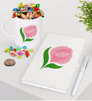 BK Gift Kişiye Özel En İyi Öğretmen Beyaz Defter Kalem Şekerli Kupa Seti-14 (Model 1)