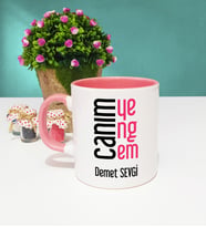 Yengeye Canım Yengem Tasarımlı Kişiye Özel Yenge Kupa Bardak Pembe
