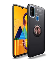 Microsonic Samsung Galaxy M30s Kılıf Kickstand Ring Holder Siyah Rose