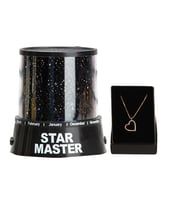 Star Master  Gece Lambası Projeksiyonlu Ve Kalp  Kolye (Siyah)