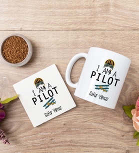 Pilot Beyaz Kupa Bardak Ve Bardak Altlığı Seti