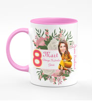 BK Gift Kişiye Özel Kadınlar Günü Karikatür Pembe Kupa Bardak  17