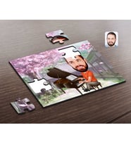 BK Gift Kişiye Özel Erkek Piyanist Karikatürlü Ahşap Puzzle-1