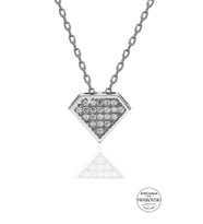 Söğütlü Silver Gümüş Swarovski taşlı pırlanta modeli piramit kolye