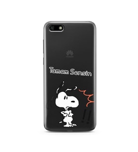 Snoopy Tasarımlı Süper Şeffaf Silikon Telefon Kılıfı Huawei Y5 2018