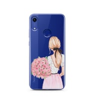 Çiçekli Kız Tasarımlı Süper Şeffaf Silikon Telefon Kılıfı Huawei Honor 8A