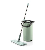 Alfa Home 4 Renk Pratik Smart Flat Sihirli Mop Tablet Temizlik Seti (Açık Yeşil)