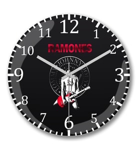 Ramones 3 Duvar Saati Bombeli Gercek Cam