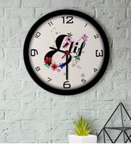 BK Gift Kişiye Özel Harfli Ahşap Duvar Saati-3 (Beyaz)