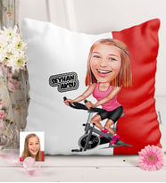 BK Gift Kişiye Özel Bayan Sporcu Karikatürlü  Yastık