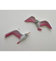 Dekoratif İkili Martı Çifti Duvar Süsü Kuş Ev Dekoru (Pembe)
