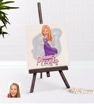 BK Gift Kişiye Özel Pamuk Prenses Karikatürlü Şovaleli Doğal Taş-1 (Beyaz)