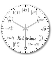 İsme Ve Kişiye Özel Matematik Formüllü Saati Bombeli Gercek Cam