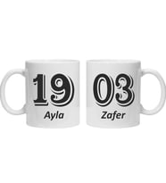 İkili Kupa Bardak 1903 Yazılı İsme Özel