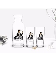 BK Gift Kişiye Özel Renkli Baskılı Çünkü Sen Çölüme Yağmur Oldun Tasarımlı İkili Rakı Bardağı ve Karaf Hediye Seti-3 (Model 1)