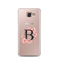 Pembe Çiçekli Harf Tasarım Süper Şeffaf Silikon Telefon Kılıfı Samsung A7 (2016)