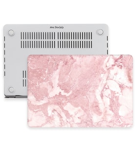 MacBook Air Kılıf HardCase A1369 A1466 ile Uyumlu Mermer Desenli Kılıf 08NL (Fuşya)