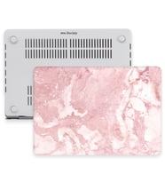 MacBook Air Kılıf HardCase A1369 A1466 ile Uyumlu Mermer Desenli Kılıf 08NL (Fuşya)