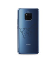Çizgi Harita Tasarımlı Süper Şeffaf Silikon Telefon Kılıfı Huawei Mate 20 Pro 