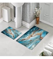 Banyo Halısı Ikili Klozet Takımı Kaymaz Tabanlı (60 xm x 100 cm + 40 cm x 60 cm) 